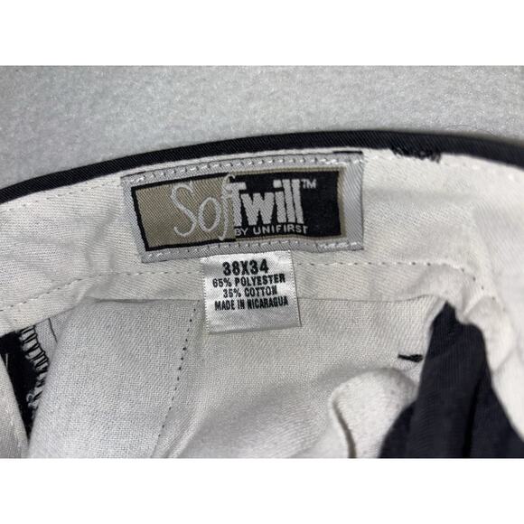 SofTwill By Unifirst Cargo Work Pants Black 38 x 34 Side Pockets and Slash Waist - Picture 8 of 13
